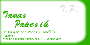 tamas papcsik business card